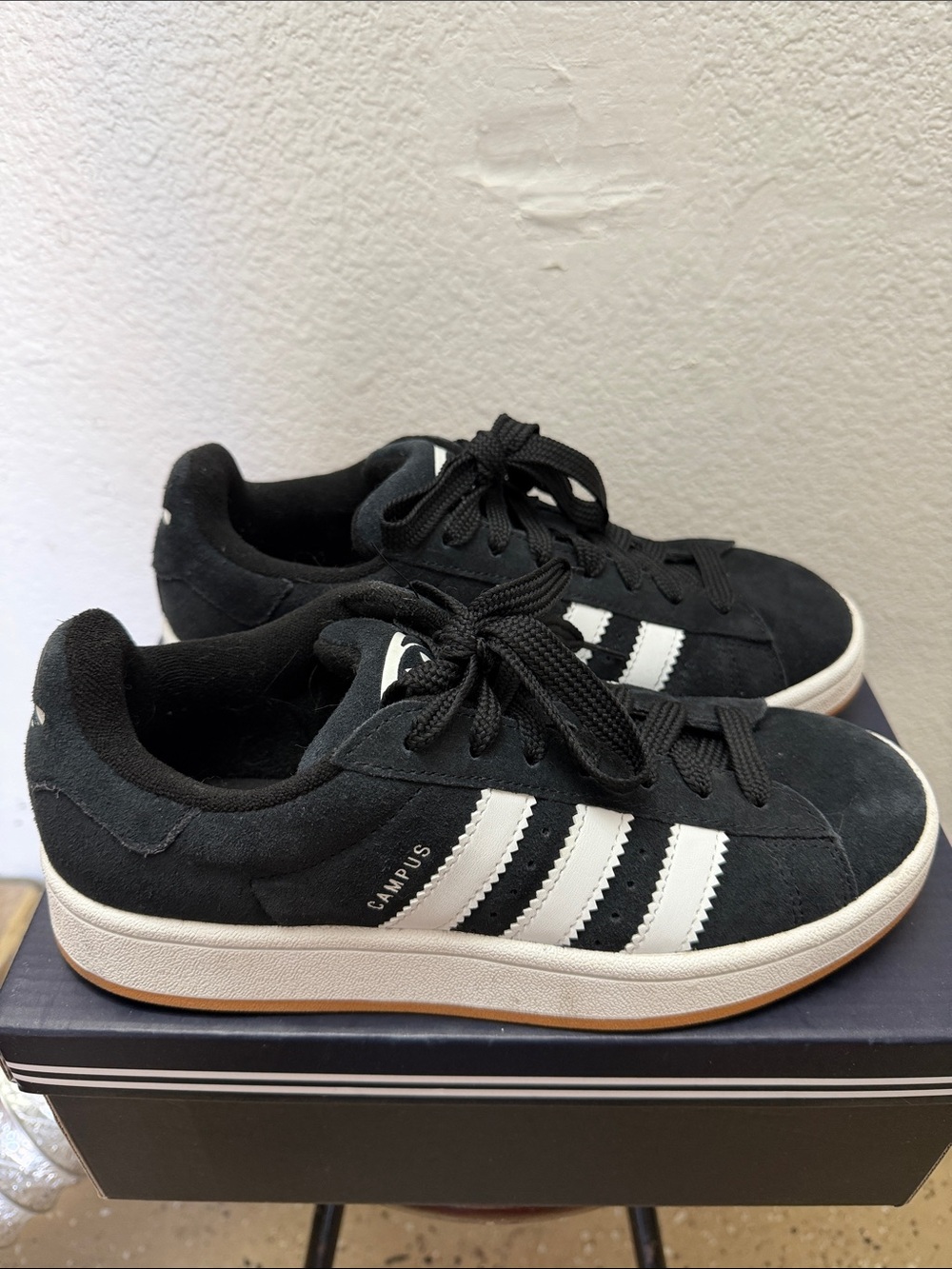 adidas Campus Low-Top Sneakers in Black and White